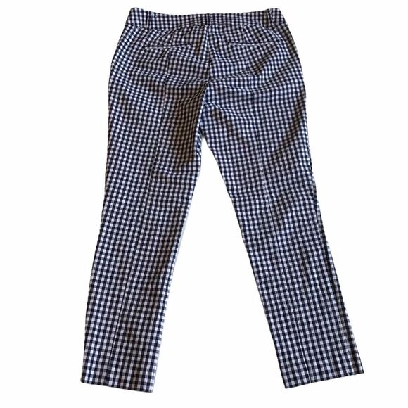 Loft Checkered Modern Skinny Ankle Pant Black White Check Sz 10 - Picture 2 of 11
